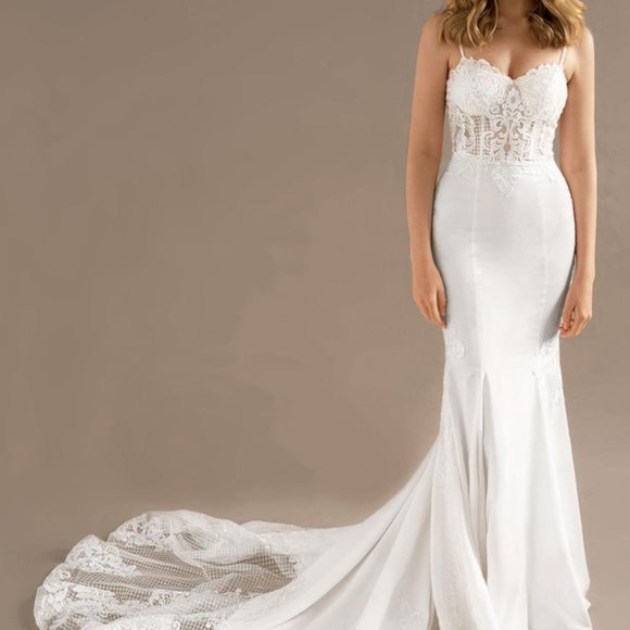 AW ANIAS WEDDING DRESS Bridal Gown Bride Size 16 - Picture 2 of 16